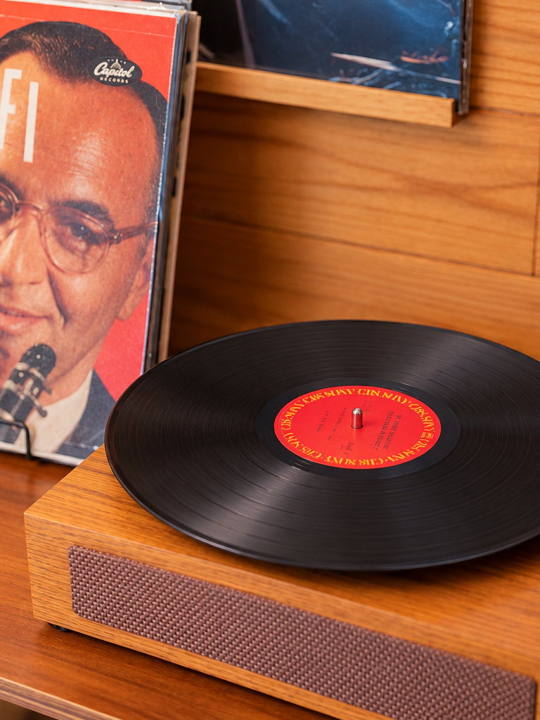 Lowering the needle onto a record