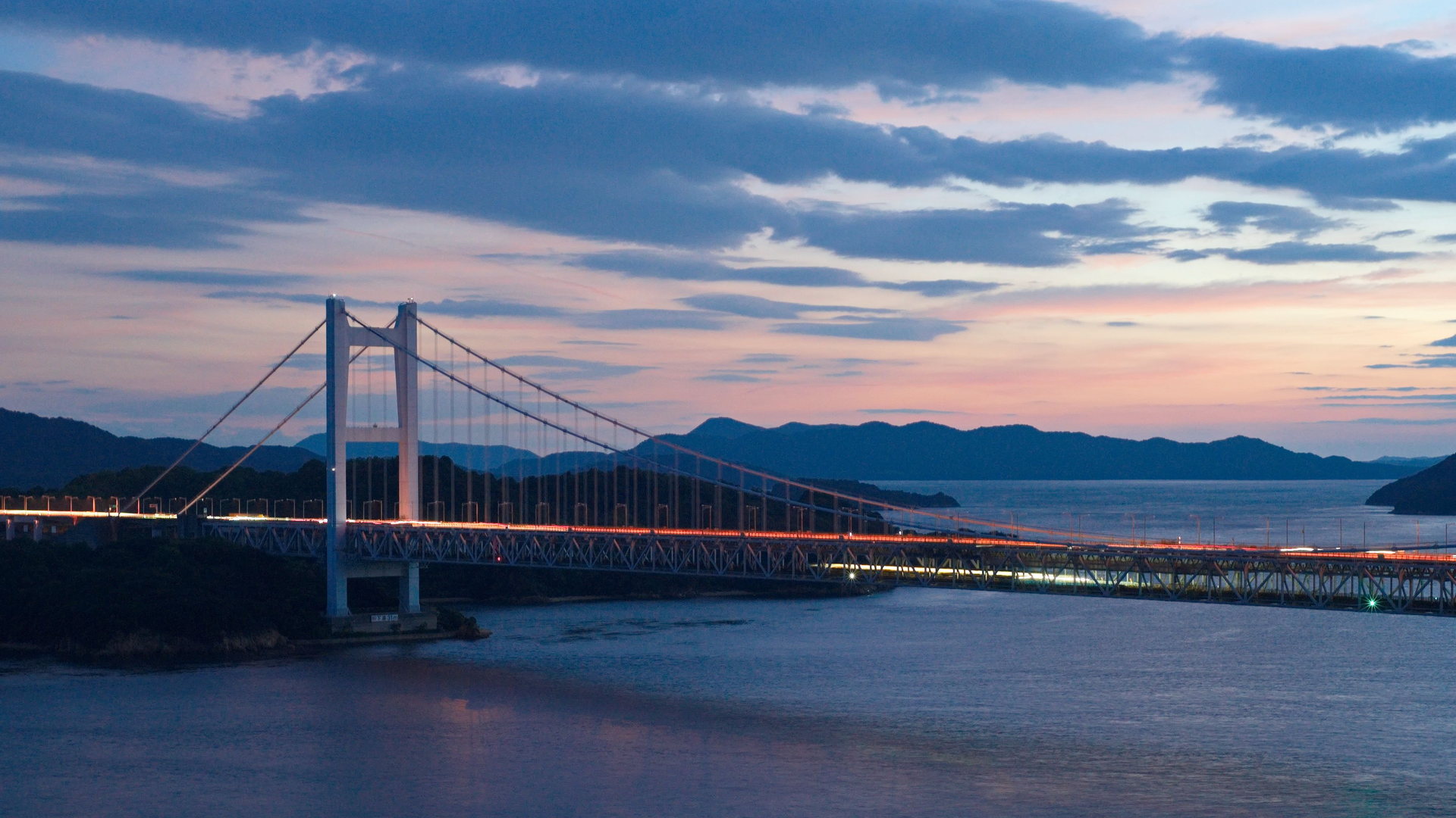 The Seto Inland Sea at night